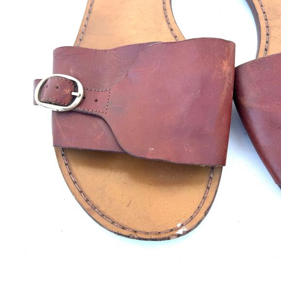 Sezane Heloise Low Mule Flats Leather Brown Sandals Natural Heritage 9 - Picture 11 of 11